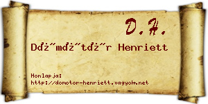 Dömötör Henriett névjegykártya